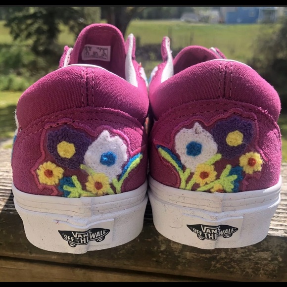 Vans Old Skool Floral Floralchenile Fuchsia Shoes - Picture 6 of 6